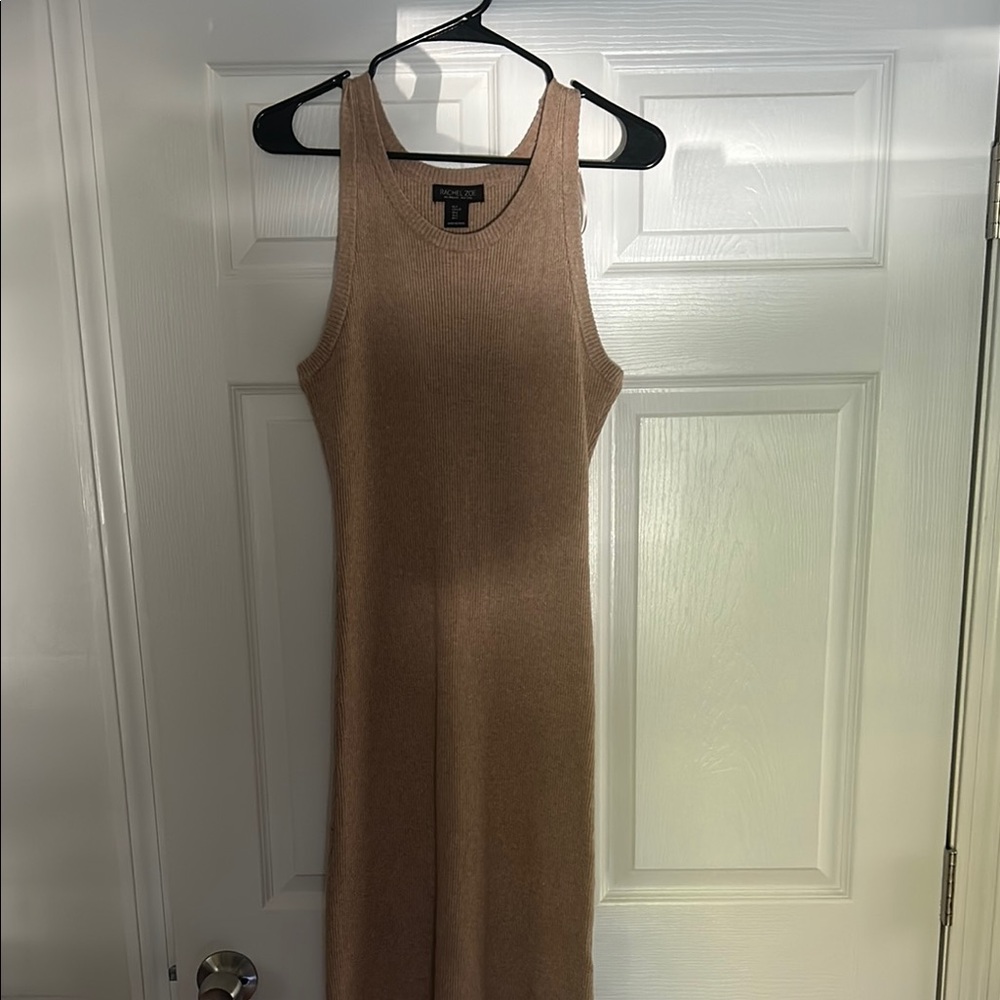 Tan Sleeveless Knit Dress
